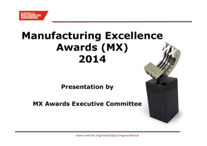 Manufacturing Excellence Awards (MX) 2014