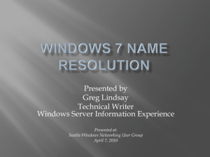 Windows 7 Name Resolution
