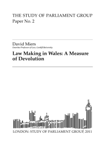 Law Making in Wales: A Measure of Devolution