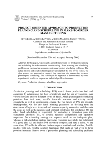 project-oriented approach to production planning and scheduling in