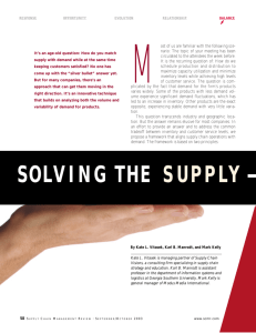 Solving the Supply – Demand Mismatch