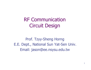 Chapter 1 - RF & Microwave Lab., NSYSU