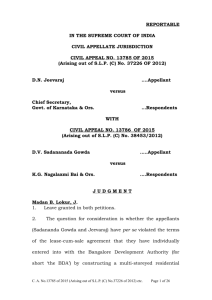 D N Jeevaraj v Chief Secretary Govt of Karnataka and Ors CA 13785