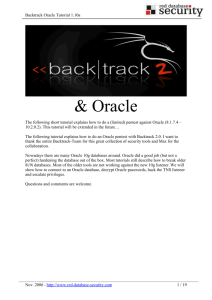 Backtrack Oracle Tutorial - Red-Database