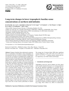 Long-term changes in lower tropospheric baseline ozone