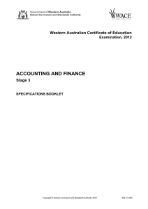 accounting and finance - School Curriculum and Standards Authority