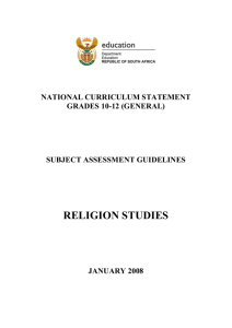 Religion Studies - Department of Basic Education