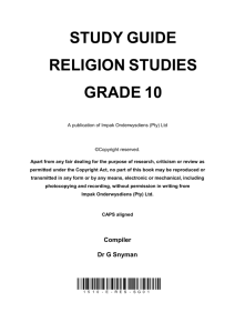study guide religion studies grade 10