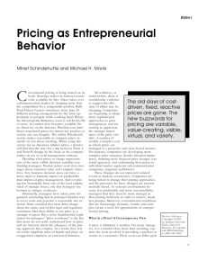 Pricing as Entrepreneurial Behavior - Rede Linux IME-USP