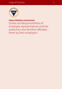 Duties and Responsibilities of employee representatives and the