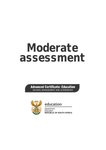 Moderate assessment - Department of Basic Education