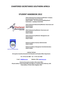 chartered secretaries southern africa student handbook 2012