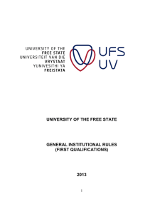 general regulations - University of the Free State