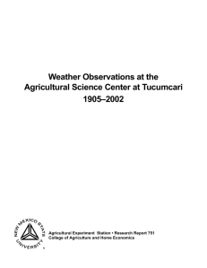 Weather Observations at the Agricultural Science Center at