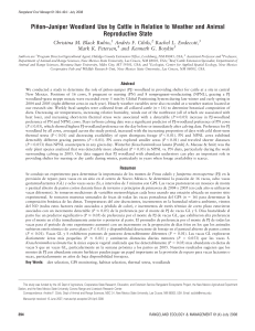 Pin˜on–Juniper Woodland Use by Cattle in Relation to Weather and