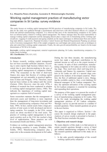 Working capital management practices of manufacturing sector