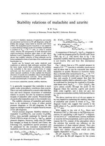 Stability relations of malachite and azurite