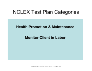 NCLEX Test Plan Categories