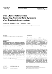 Intra-Uterine Fetal Demise Caused by Amniotic Band Syndrome
