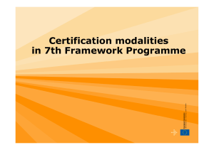 Certification on the Methodology