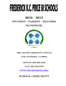 PARENT – TEACHER hANDBOOK SCHOOL CODE: 051777