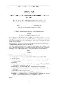2002 No. 3135 HEALTH CARE AND ASSOCIATED PROFESSIONS