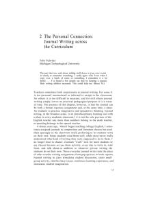 The Personal Connection: Journal Writing across the Curriculum