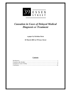 Causation in Cases of Delayed Medical Diagnosis or Treatment
