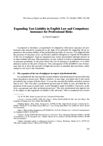 Expanding Tort Liability in English Law and Compulsory Insurance