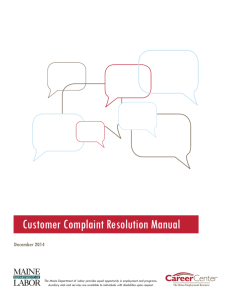 Customer Complaint Resolution Manual