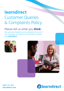 learndirect Customer Queries & Complaints Policy