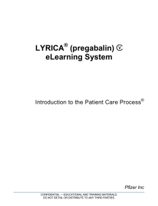 LYRICA (pregabalin) eLearning System