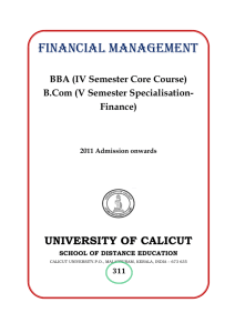 Financial Management - University of Calicut