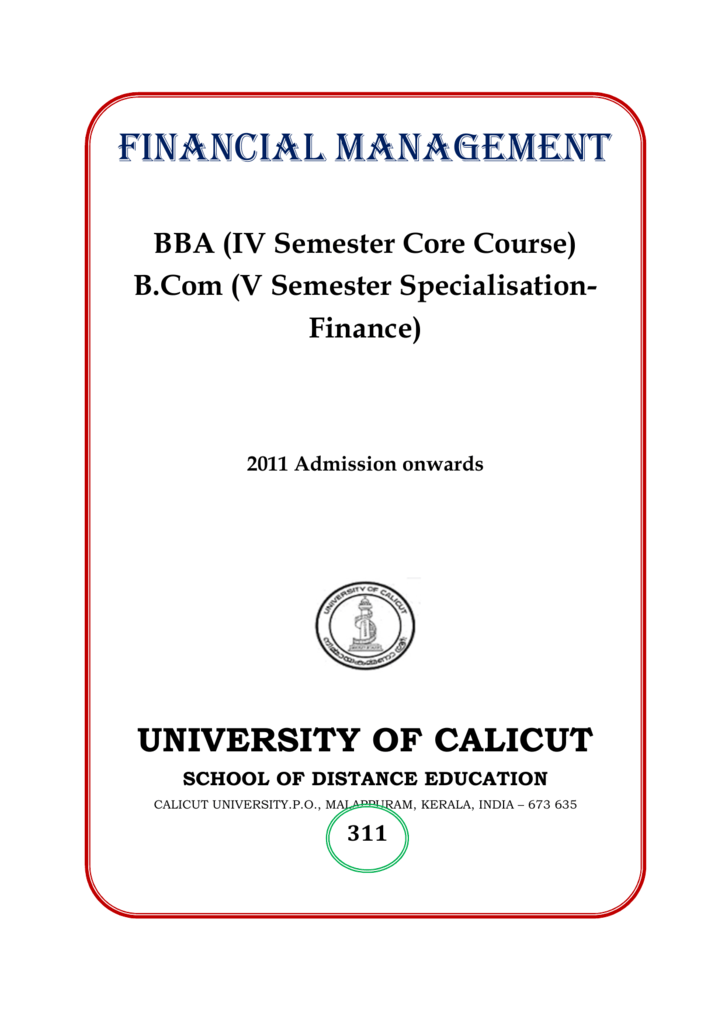 financial-management-university-of-calicut