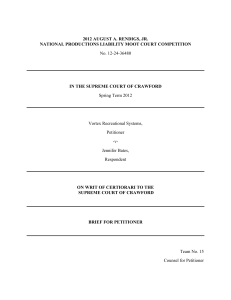 Team 15 Final Brief - Copies - University of Cincinnati College of Law
