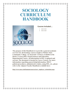 SOCIOLOGY CURRICULUM HANDBOOK