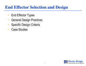 End Effector Selection and Design