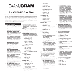 The NCLEX-RN® Cram Sheet