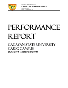 performance report - Cagayan State University