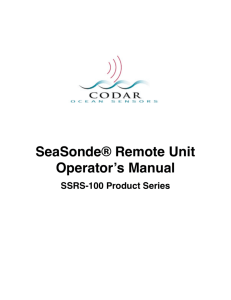 SeaSonde® Remote Unit Operator's Manual - Support