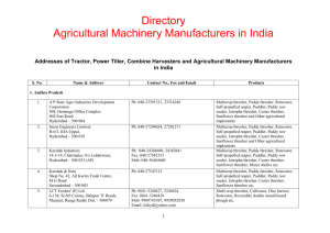 Directory of - Agricultural Machinery Manufacturers Association