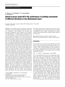 Speed-accuracy trade-off in the performance of pointing movements