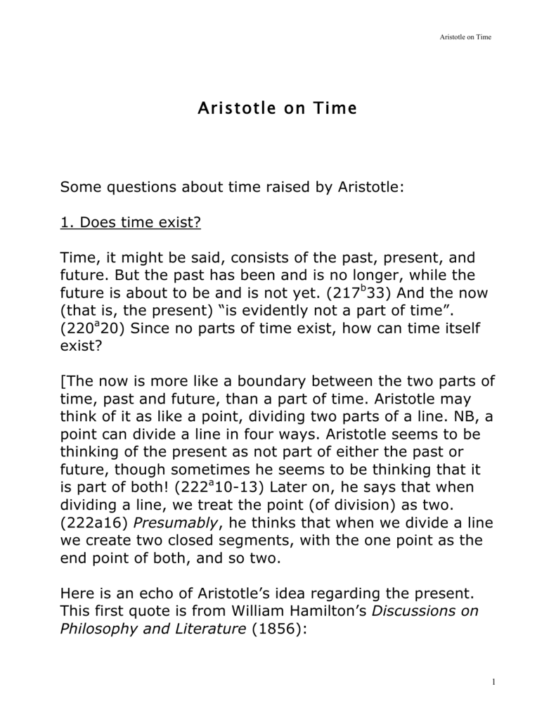 aristotle essay on time