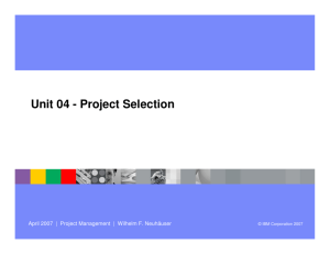 Unit 04 - Project Selection