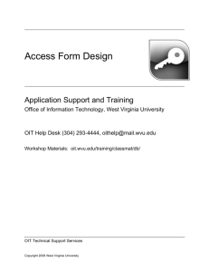 Access 2010: Form Design - Information Technology Services