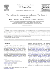 The evolution of a management philosophy: The theory of constraints