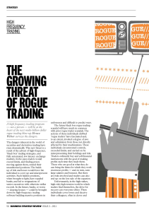 the growiNg threat of rogue tradiNg