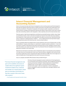 Intacct Financial Management and Accounting System