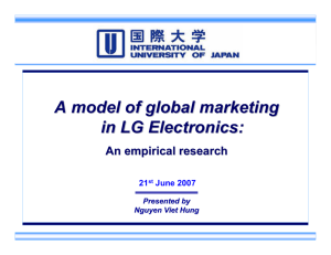 A model of global marketing in LG Electronics: