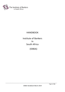 HANDBOOK Institute of Bankers In South Africa (IOBSA)